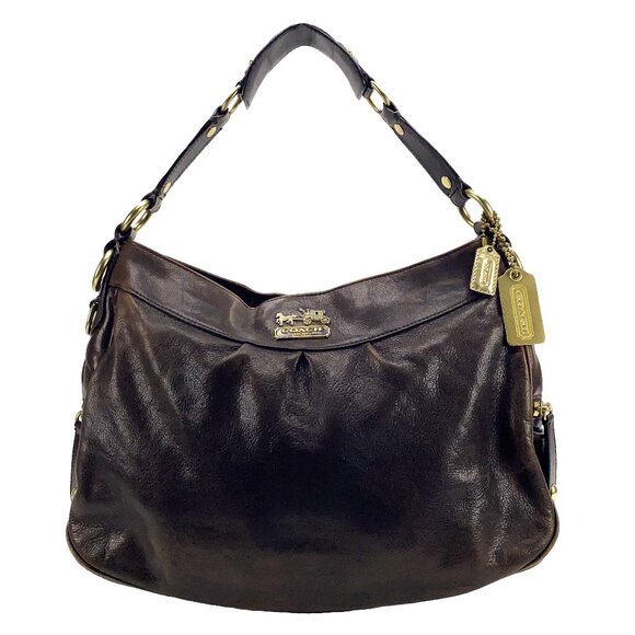 COACH Madison Brown Shimmery Leather Hobo/Shoulder Bag - H0868-13250P - Picture 1 of 16